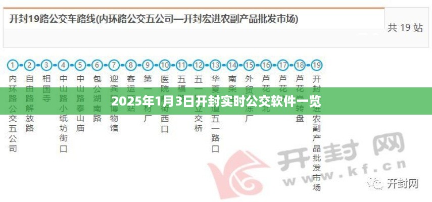 开封实时公交软件概览，2025年1月3日最新动态