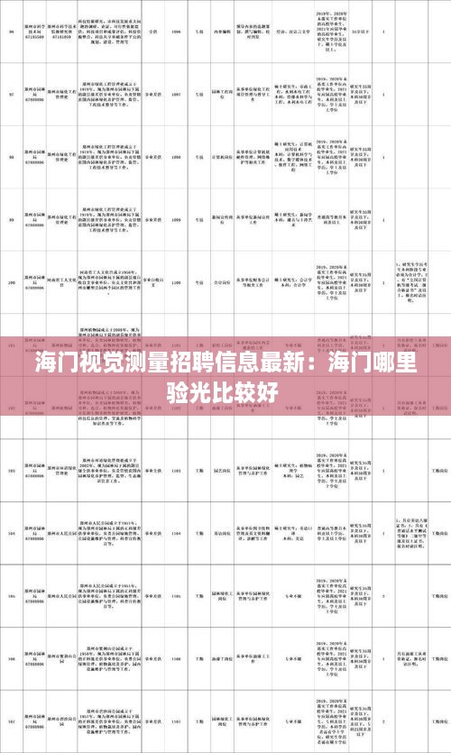 海门视觉测量招聘信息最新：海门哪里验光比较好 