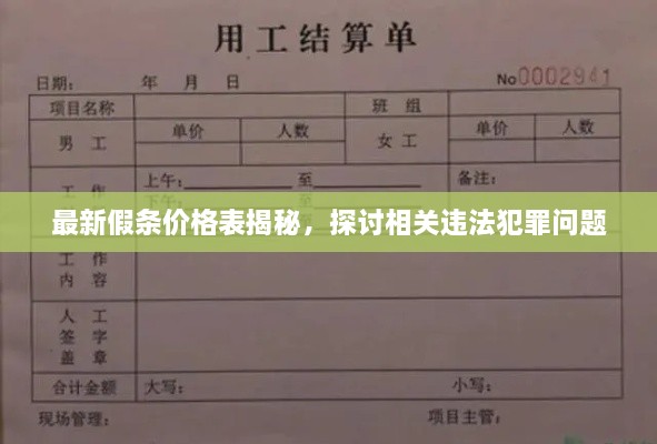 最新假条价格表揭秘，探讨相关违法犯罪问题