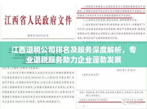 江西退税公司排名及服务深度解析，专业退税服务助力企业蓬勃发展