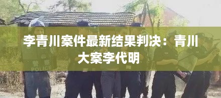 李青川案件最新结果判决：青川大案李代明 