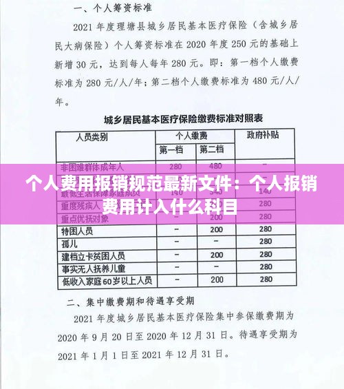 个人费用报销规范最新文件：个人报销费用计入什么科目 