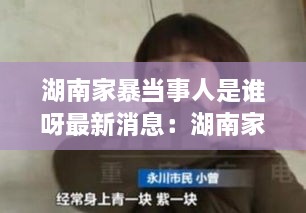 湖南家暴当事人是谁呀最新消息：湖南家暴后续 