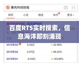 百度RTS实时搜索，信息海洋即刻涌现