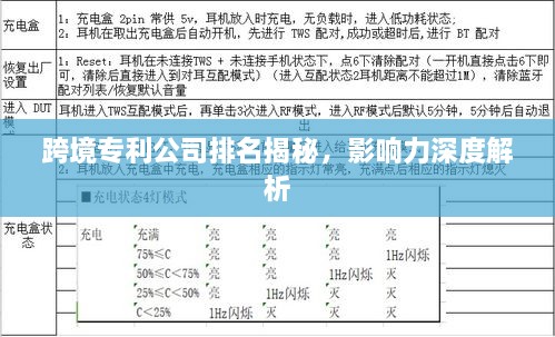 跨境专利公司排名揭秘，影响力深度解析