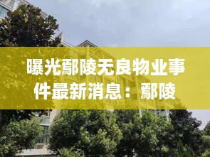 曝光鄢陵无良物业事件最新消息：鄢陵在售新楼盘 