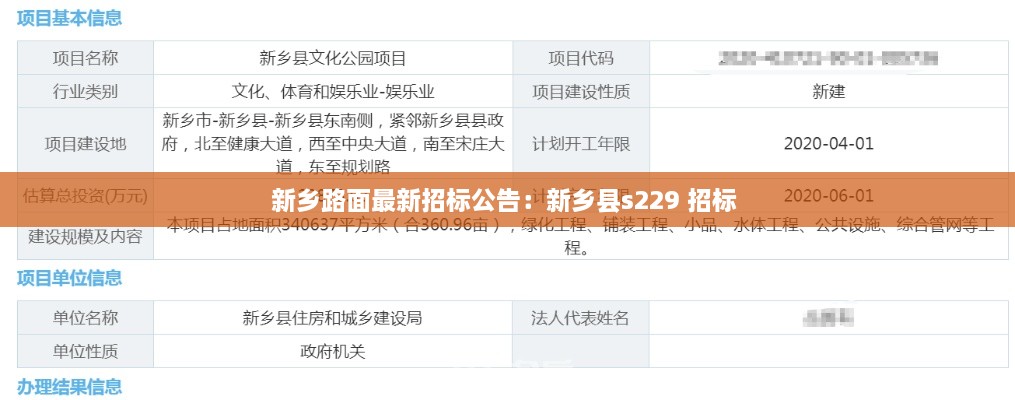 新乡路面最新招标公告：新乡县s229 招标 