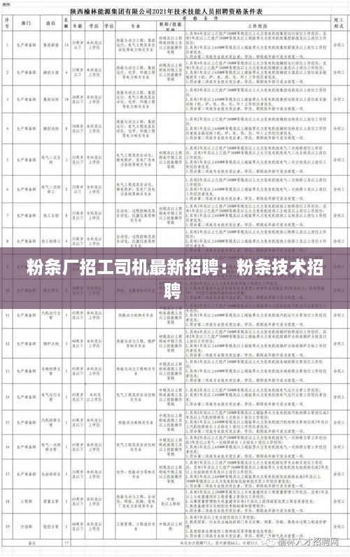 粉条厂招工司机最新招聘：粉条技术招聘 