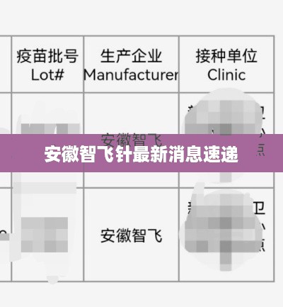 安徽智飞针最新消息速递