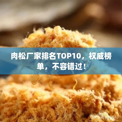 肉松厂家排名TOP10，权威榜单，不容错过！