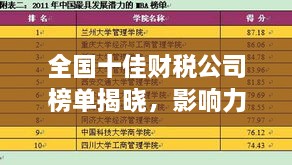 全国十佳财税公司榜单揭晓，影响力深度解析