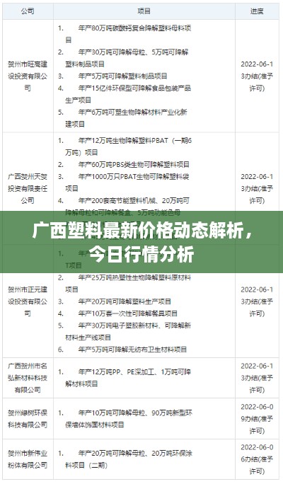 广西塑料最新价格动态解析，今日行情分析