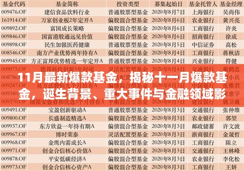 揭秘十一月爆款基金的诞生背景、重大事件与金融领域影响力，最新爆款基金解析