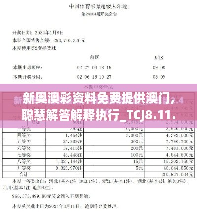 新奥澳彩资料免费提供澳门,聪慧解答解释执行_TCJ8.11.22零障碍版