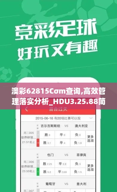 澳彩62815Cσm查询,高效管理落实分析_HDU3.25.88简易版