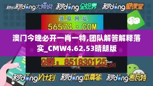 澳门今晚必开一肖一特,团队解答解释落实_CMW4.62.53晴朗版