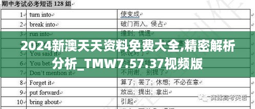 2024新澳天天资料免费大全,精密解析分析_TMW7.57.37视频版