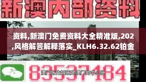 资料,新澳门免费资料大全精准版,202,风格解答解释落实_KLH6.32.62铂金版