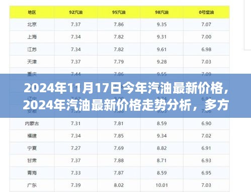 2024年汽油最新价格动态及走势分析，多方观点探讨