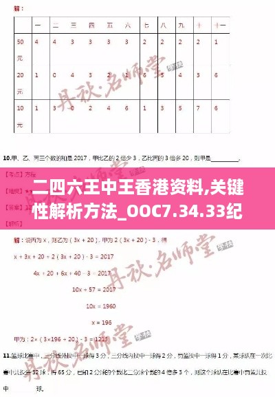 二四六王中王香港资料,关键性解析方法_OOC7.34.33纪念版