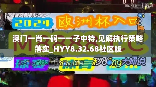 澳门一肖一码一一子中特,见解执行策略落实_HYY8.32.68社区版