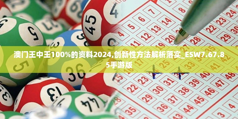 澳门王中王100%的资料2024,创新性方法解析落实_ESW7.67.85手游版