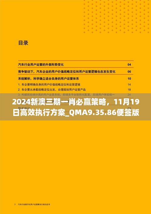 2024新澳三期一肖必赢策略，11月19日高效执行方案_QMA9.35.86便签版