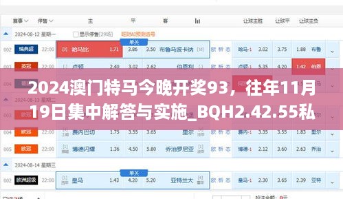 2024澳门特马今晚开奖93，往年11月19日集中解答与实施_BQH2.42.55私密版