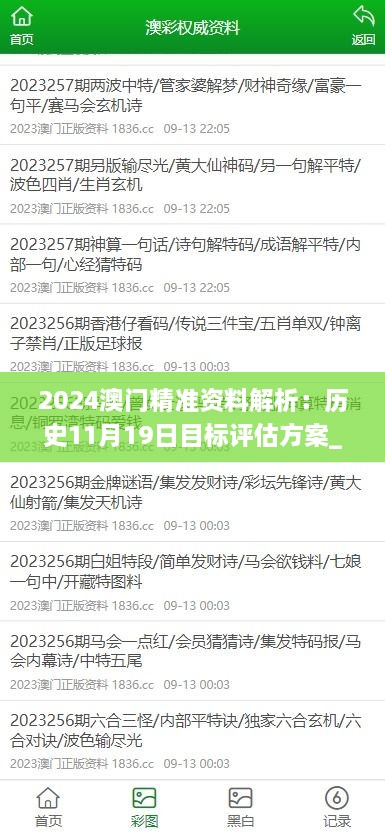 2024澳门精准资料解析：历史11月19日目标评估方案_MHN5.20.68随机版