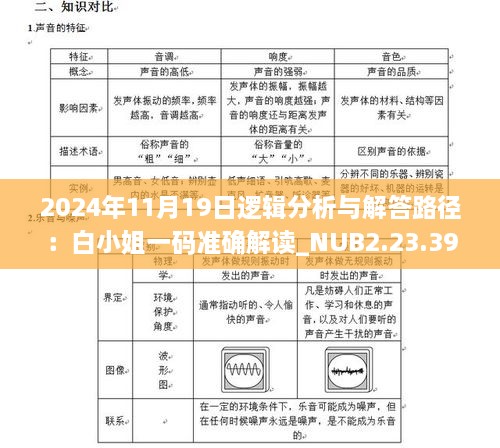 2024年11月19日逻辑分析与解答路径：白小姐一码准确解读_NUB2.23.39味道版