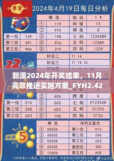 新澳2024年开奖结果，11月高效推进实施方案_FYH2.42.46桌面版