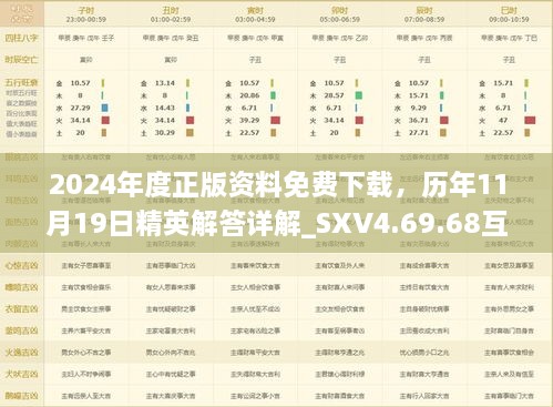 2024年度正版资料免费下载，历年11月19日精英解答详解_SXV4.69.68互动版