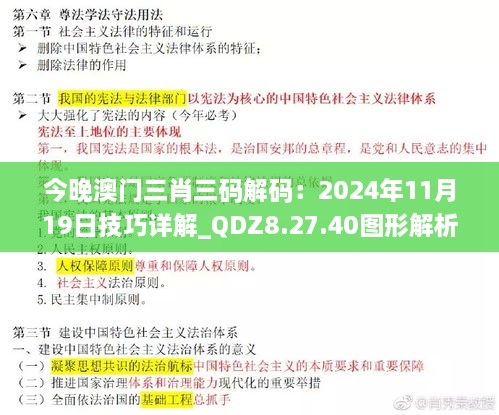 今晚澳门三肖三码解码：2024年11月19日技巧详解_QDZ8.27.40图形解析