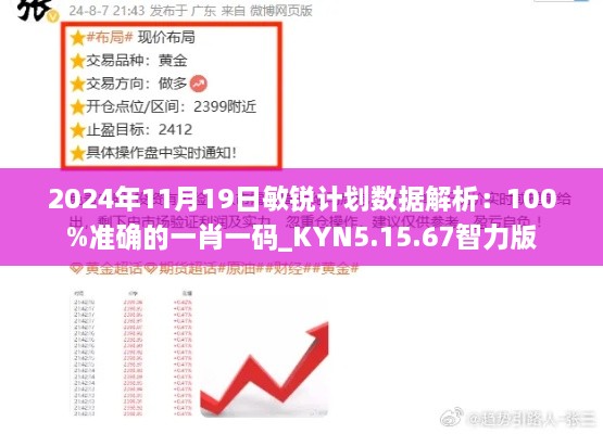 2024年11月19日敏锐计划数据解析：100%准确的一肖一码_KYN5.15.67智力版