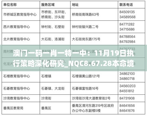 澳门一码一肖一特一中：11月19日执行策略深化研究_NQC8.67.28本命境