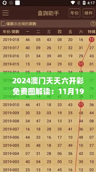 2024澳门天天六开彩免费图解读：11月19日往年权威解析_KWB5.45.79分析版