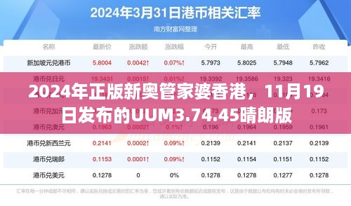 2024年正版新奥管家婆香港，11月19日发布的UUM3.74.45晴朗版