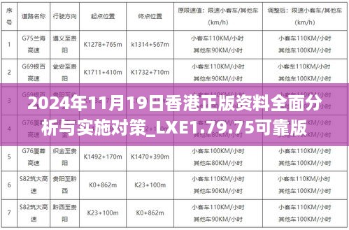 2024年11月19日香港正版资料全面分析与实施对策_LXE1.79.75可靠版