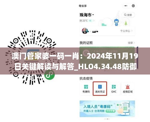 澳门管家婆一码一肖：2024年11月19日关键解读与解答_HLO4.34.48防御版本