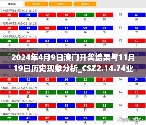 2024年4月9日澳门开奖结果与11月19日历史现象分析_CSZ2.14.74业界版