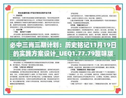 必中三肖三期计划：历史铭记11月19日的实践方案设计_UEQ1.77.79趣味版