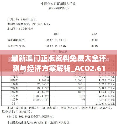 最新澳门正版资料免费大全评测与经济方案解析_ACO2.61.46探索版