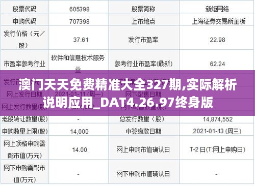 澳门天天免费精准大全327期,实际解析说明应用_DAT4.26.97终身版