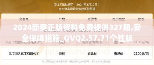 2024新奥正版资料免费提供327期,安全保障措施_QVQ2.57.71个性版