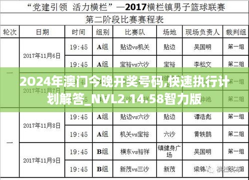 2O24年澳门今晚开奖号码,快速执行计划解答_NVL2.14.58智力版