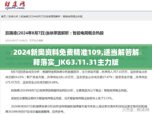 2024新奥资料免费精准109,适当解答解释落实_JKG3.11.31主力版