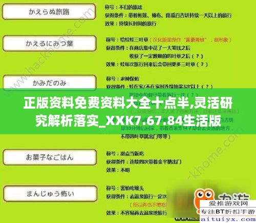 正版资料免费资料大全十点半,灵活研究解析落实_XXK7.67.84生活版