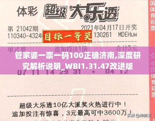 管家婆一票一码100正确济南,深度研究解析说明_WBI1.31.47改进版