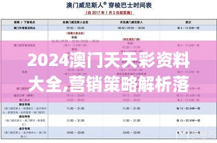 2024澳门天天彩资料大全,营销策略解析落实_TLE8.26.24极速版