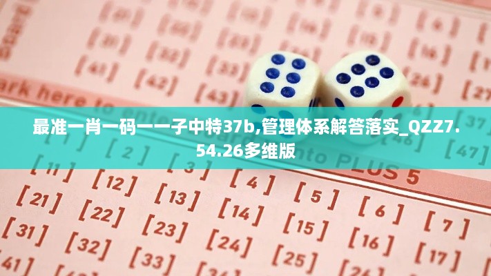 最准一肖一码一一子中特37b,管理体系解答落实_QZZ7.54.26多维版